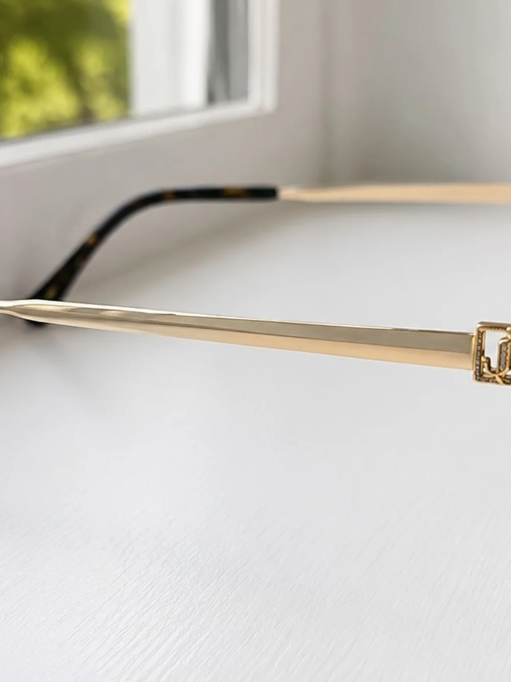 Jimmy Choo VEILLA/S 06JHA Gold Square Sunglasses 59-16 with Case & Cloth